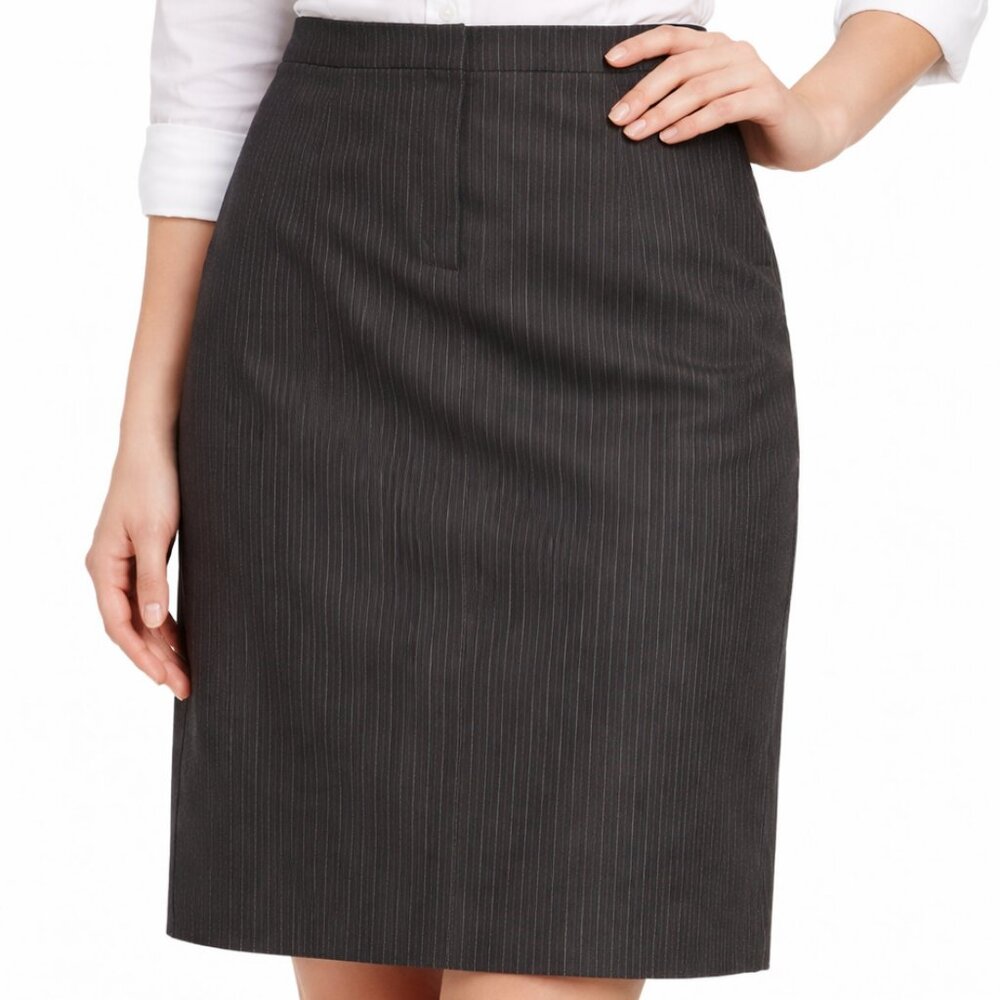 Brooks Brothers 346 Women's Charcoal Pinstripe Pencil Skirt Size 14